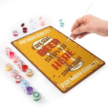 Carica l'immagine nel visualizzatore di Gallery, Dipingere con i Numeri Poster Metallici - Qui si serve Birra Fresca