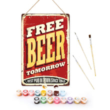 Carica l'immagine nel visualizzatore di Gallery, Dipingere con i Numeri Poster Metallici - Birra Gratis Figured'Art