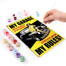 Carica l'immagine nel visualizzatore di Gallery, Dipingere con i Numeri Poster Metallici - Il Mio Garage, le Mie Regole