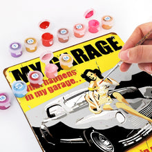 Carica l'immagine nel visualizzatore di Gallery, Dipingere con i Numeri Poster Metallici - Il Mio Garage, le Mie Regole