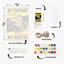 Carica l'immagine nel visualizzatore di Gallery, Dipingere con i Numeri Poster Metallici - Il Mio Garage, le Mie Regole