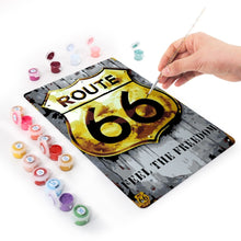 Carica l'immagine nel visualizzatore di Gallery, Dipingere con i Numeri Poster Metallici - Route 66