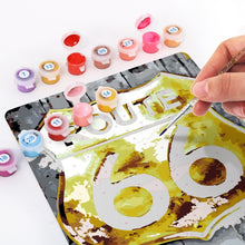 Carica l'immagine nel visualizzatore di Gallery, Dipingere con i Numeri Poster Metallici - Route 66