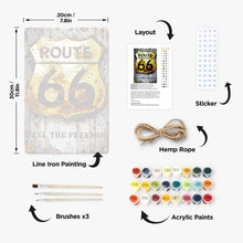 Carica l'immagine nel visualizzatore di Gallery, Dipingere con i Numeri Poster Metallici - Route 66