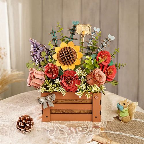 Puzzle 3D - Scatola di Fiori in Legno