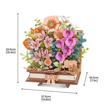 Carica l'immagine nel visualizzatore di Gallery, Puzzle 3D - Libro Fiorito in legno