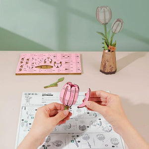 Puzzle 3D - Tulipano Rosa