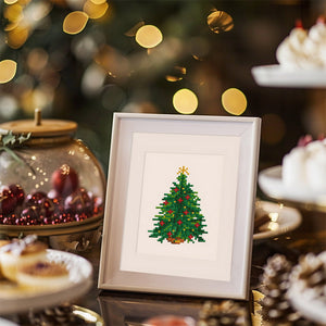 Mini Set Diamond Painting 15x20cm (2 pezzi) - Albero di Natale e Pianta in vaso