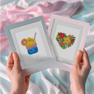Mini Set Diamond Painting 15x20cm (2 pezzi) - Smoothie d'Estate e Palla di Neve d'Inverno