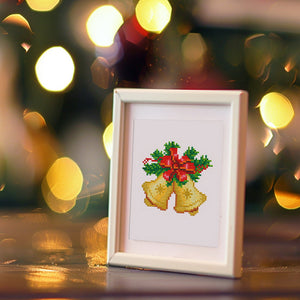 Mini Set Diamond Painting 15x20cm (2 pezzi) - Campane di Natale e Mazzi di fiori
