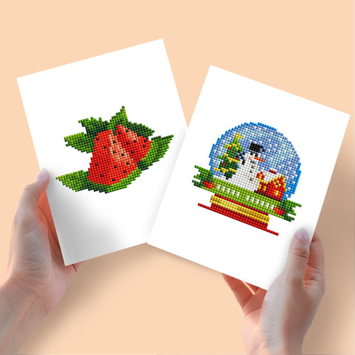 Mini Diamond Painting 15x20cm (2 pezzi) - Estate e Inverno