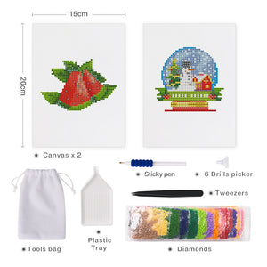 Mini Set Diamond Painting 15x20cm (2 pezzi) - Estate e Inverno