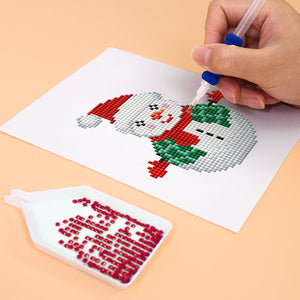 Mini Set Diamond Painting 15x20cm (2 pezzi) - Ciliegie e Pupazzo di neve
