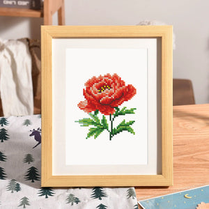 Mini Set Diamond Painting 15x20cm (2 pezzi) - Uccello e Rosa