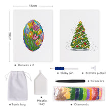Carica l&#39;immagine nel visualizzatore di Gallery, Mini Set Diamond Painting 15x20cm (2 pezzi) - Uova di Pasqua e Albero di Natale