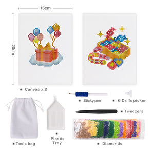 Mini Set Diamond Painting 15x20cm (2 pezzi) - Regali e Palloncini
