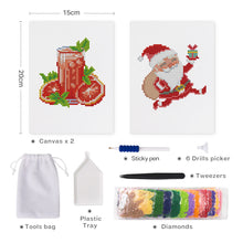 Carica l&#39;immagine nel visualizzatore di Gallery, Mini Set Diamond Painting 15x20cm (2 pezzi) - Succo e Babbo Natale