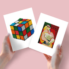 Carica l&#39;immagine nel visualizzatore di Gallery, Mini Diamond Painting 15x20cm (2 pezzi) - Cubo di Rubik e Dipingere con i numeri Classico