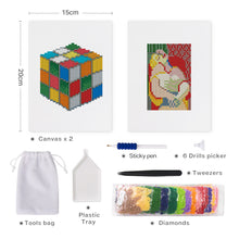 Carica l&#39;immagine nel visualizzatore di Gallery, Mini Set Diamond Painting 15x20cm (2 pezzi) - Cubo di Rubik e Picasso