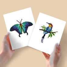 Carica l&#39;immagine nel visualizzatore di Gallery, Mini Diamond Painting 15x20cm (2 pezzi) - Design Farfalla e Uccello