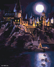 Carica l'immagine nel visualizzatore di Gallery, Dipingere con i numeri - Harry Potter - Castello di Hogwarts di notte Figured'Art