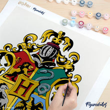 Carica l'immagine nel visualizzatore di Gallery, Dipingere con i numeri - Harry Potter - Stemmi di Hogwarts