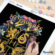 Carica l'immagine nel visualizzatore di Gallery, Dipingere con i numeri - Harry Potter - Stemma floreale di Hogwarts