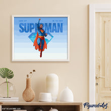 Carica l'immagine nel visualizzatore di Gallery, Dipingere con i numeri - Superman in volo nel cielo