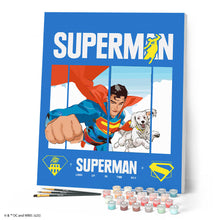 Carica l'immagine nel visualizzatore di Gallery, Dipingere con i numeri - Superman in volo con Krypto