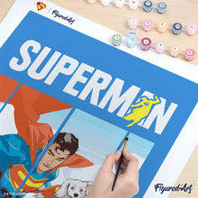Carica l'immagine nel visualizzatore di Gallery, Dipingere con i numeri - Superman in volo con Krypto