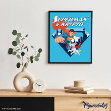 Carica l'immagine nel visualizzatore di Gallery, Dipingere con i numeri - Superman &amp; Krypto con lo skyline 1