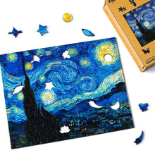 Carica l&#39;immagine nel visualizzatore di Gallery, Puzzle in Legno Adulti - La notte stellata di Van Gogh