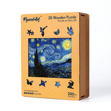 Carica l&#39;immagine nel visualizzatore di Gallery, Puzzle in Legno Adulti - La notte stellata di Van Gogh
