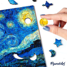Carica l&#39;immagine nel visualizzatore di Gallery, Puzzle in Legno Adulti - La notte stellata di Van Gogh