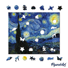 Carica l&#39;immagine nel visualizzatore di Gallery, Puzzle in Legno Adulti - La notte stellata di Van Gogh
