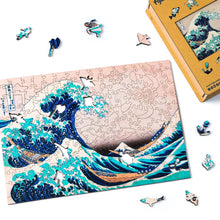 Carica l&#39;immagine nel visualizzatore di Gallery, Puzzle in Legno Adulti - La grande onda di Kanagawa di Hokusai