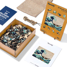 Carica l&#39;immagine nel visualizzatore di Gallery, Puzzle in Legno Adulti - La grande onda di Kanagawa di Hokusai