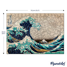 Carica l&#39;immagine nel visualizzatore di Gallery, Puzzle in Legno Adulti - La grande onda di Kanagawa di Hokusai