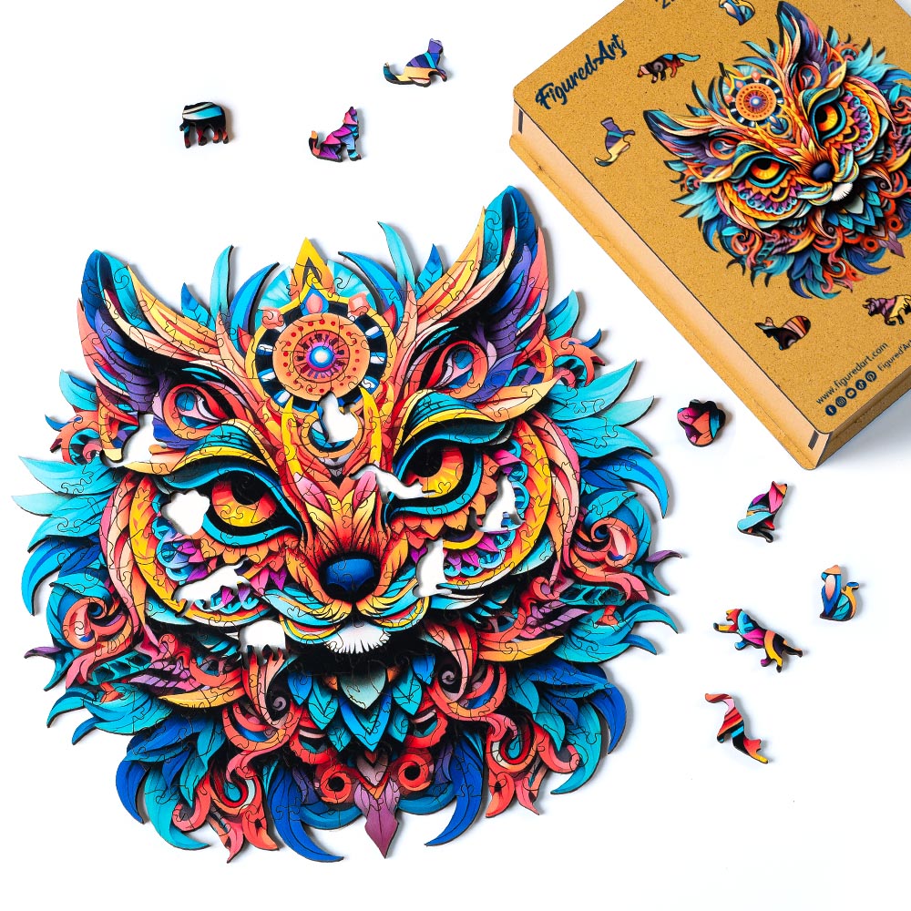 Puzzle in Legno Adulti - Gatto Mandala