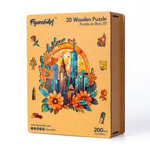 Carica l&#39;immagine nel visualizzatore di Gallery, Puzzle in Legno Adulti - Paesaggio urbano floreale