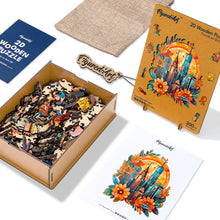 Carica l&#39;immagine nel visualizzatore di Gallery, Puzzle in Legno Adulti - Paesaggio urbano floreale