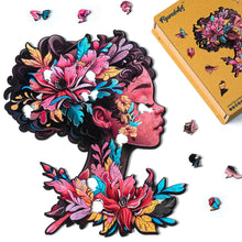Carica l&#39;immagine nel visualizzatore di Gallery, Puzzle in Legno Adulti - Ritratto di Donna Floreale