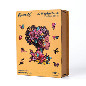 Puzzle in Legno Adulti - Ritratto di Donna Floreale