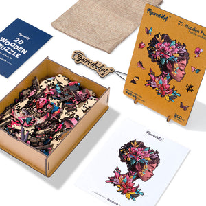 Puzzle in Legno Adulti - Ritratto di Donna Floreale