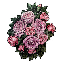 Carica l&#39;immagine nel visualizzatore di Gallery, Puzzle in Legno Adulti - Mazzo di Rose Rosa