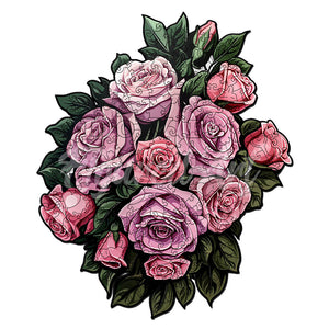 Puzzle in Legno Adulti - Mazzo di Rose Rosa