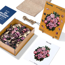 Carica l&#39;immagine nel visualizzatore di Gallery, Puzzle in Legno Adulti - Mazzo di Rose Rosa