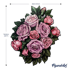 Carica l&#39;immagine nel visualizzatore di Gallery, Puzzle in Legno Adulti - Mazzo di Rose Rosa