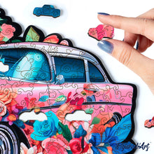 Carica l'immagine nel visualizzatore di Gallery, Puzzle in Legno Adulti - Auto Floreale Vintage