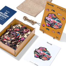 Carica l'immagine nel visualizzatore di Gallery, Puzzle in Legno Adulti - Auto Floreale Vintage